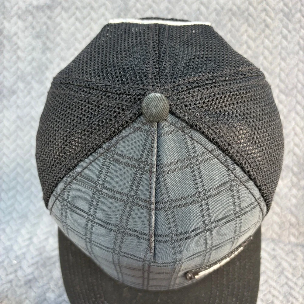 Titleist Golf Hat Grey Grid Black Mesh Snapback Trucker Cap Mens